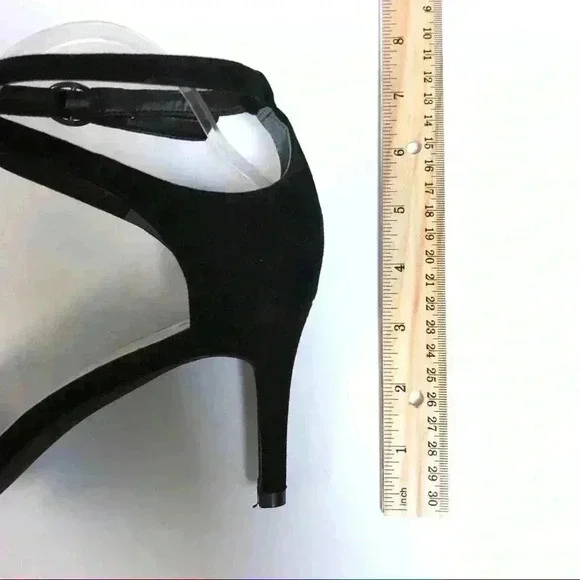 NEW Alfani Womens 9.5 Galeah Heels Black Peep Toe - Picture 8 of 9